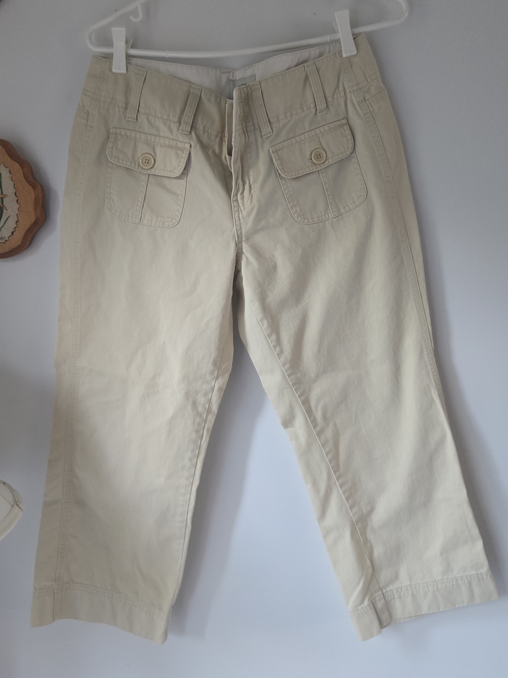 Jacob Women's Beige Cropped Cargo Pants